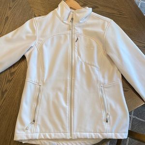 The North Face cream soft shell jacket size large
